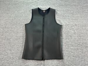 Rough Trade Gear Mens Small Black Neoprene Zip Fetish Vest Made USA Leather Look